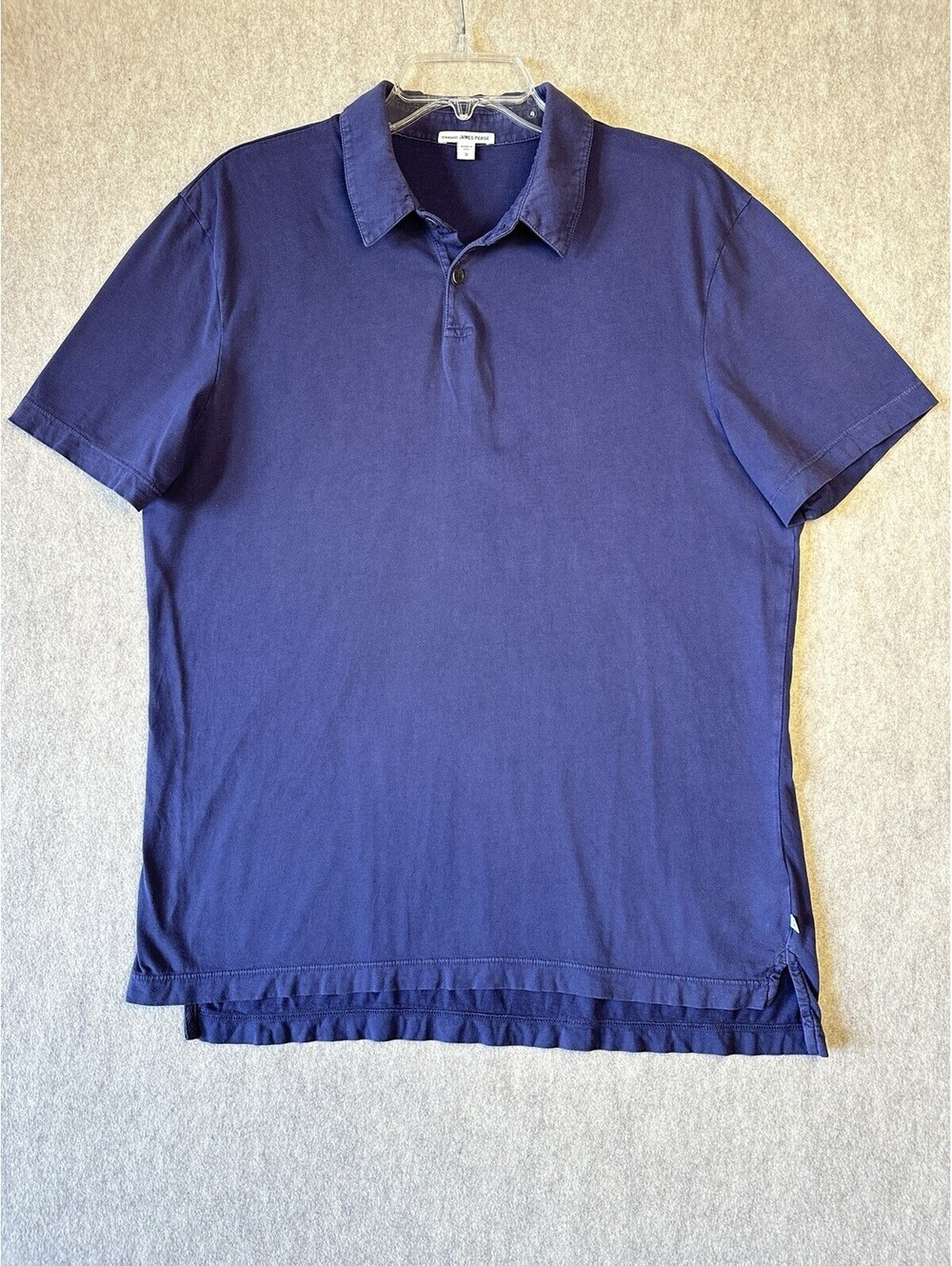 JAMES PERSE Standard Sueded Polo Men’s 3/Large Blue Supima Cotton USA MSX3337